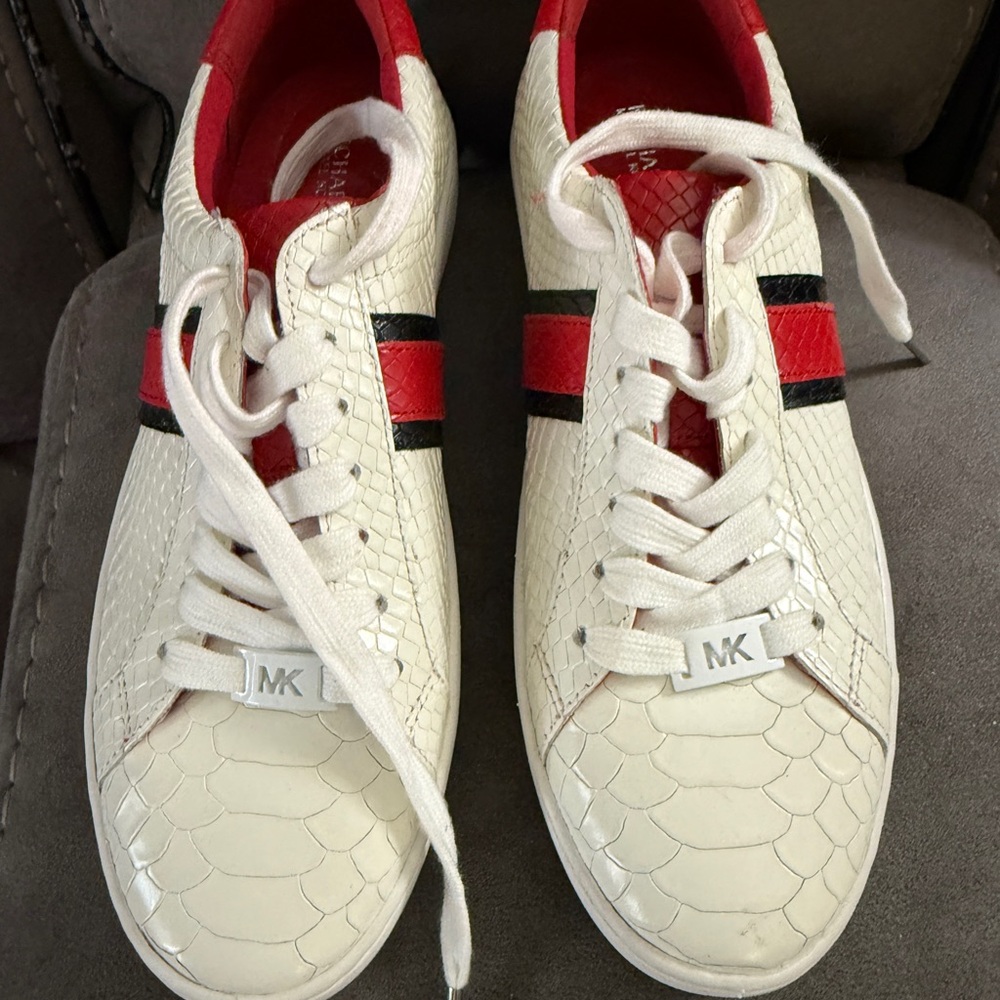 Michael Kors Red and White Sole Sneakers